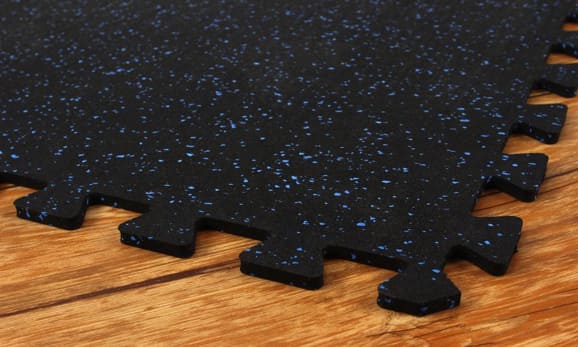 Interlocking rubber flooring