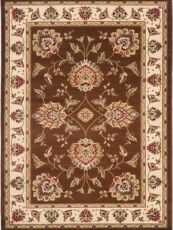 Brown Ivory Oriental Accent Rug